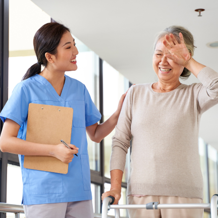 Nurse with patient